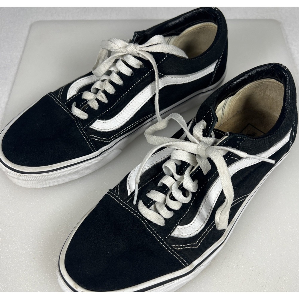 Vans Off The Wall Old Skool Black Suede Canvas Skate Shoes Men's 8 Women 9.5